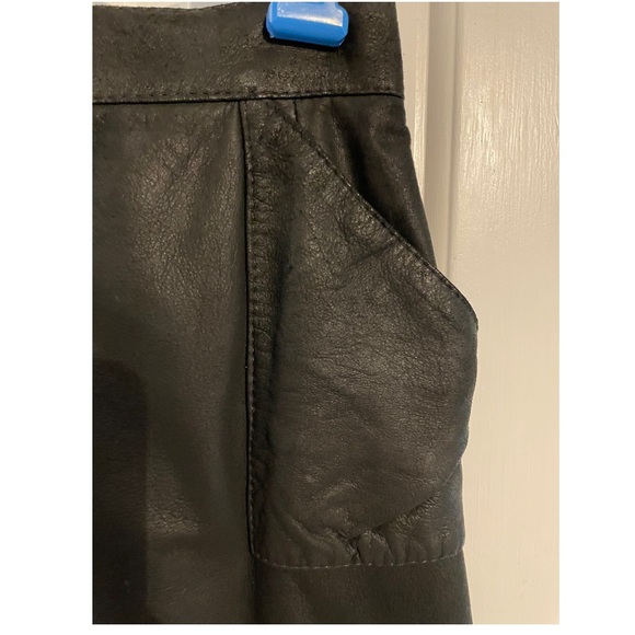 button down leather skirt black vintage - Picture 2 of 4